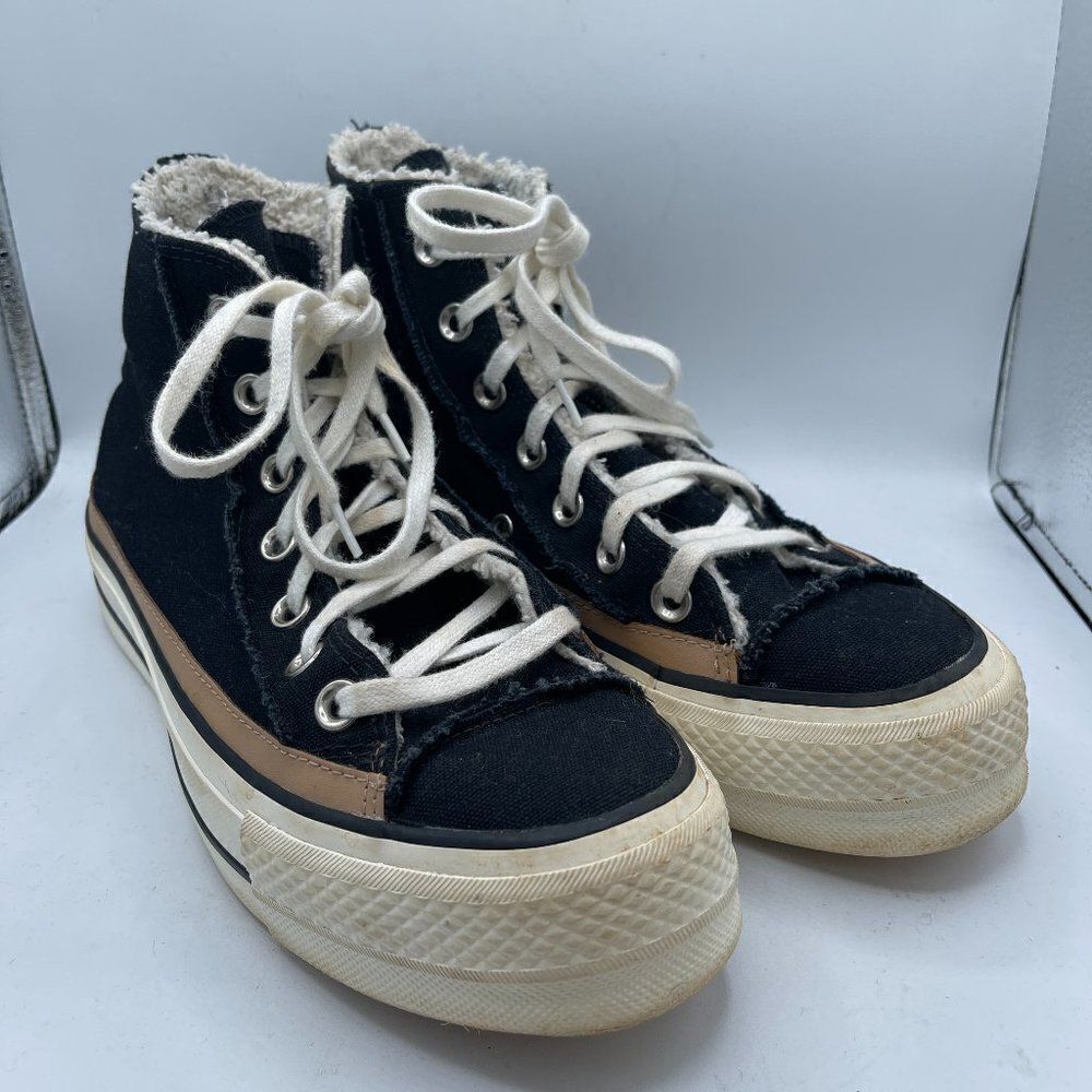 Converse All Star Platform Sneakers with Shearling Inside  Size 5
